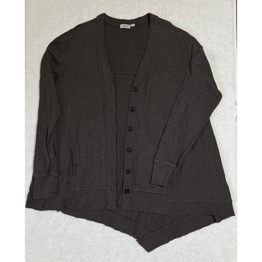 Wilt Cardigan Sweater Women’s L Gray Asymmetrical Pocket Oversized Laggenlook